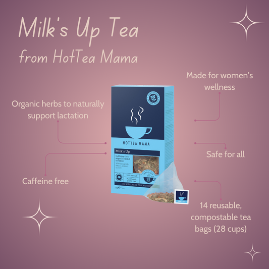 HotTea Mama Milk's Up Tea packaging with product details
